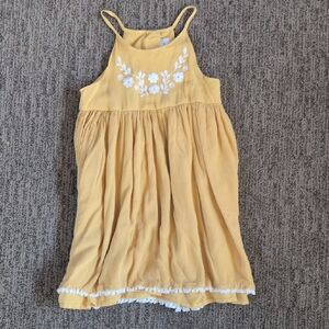 Joie Yellow Dress with White Floral Embroidery